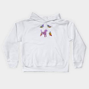 Beagle Art With Butterflies Kids Hoodie